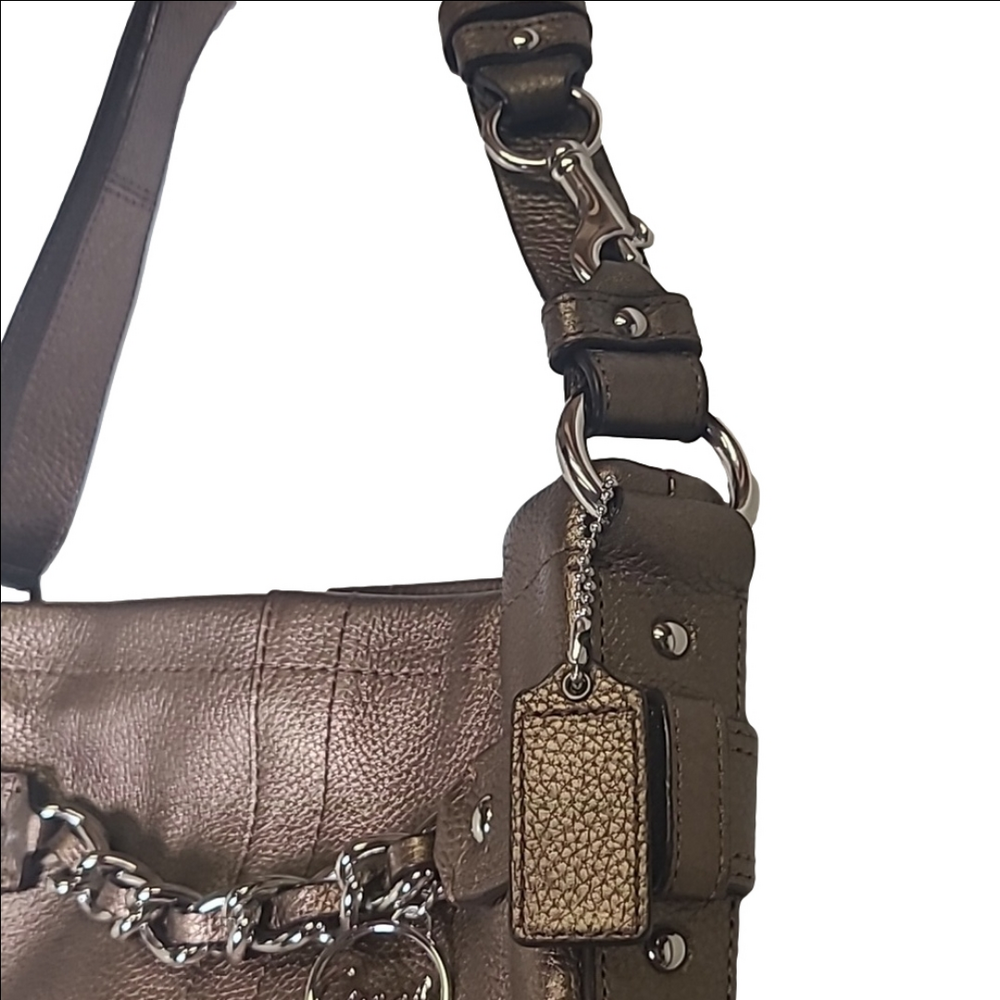 Coach Bronze Metallic Leather Shoulder Bag - Picture 7 of 8